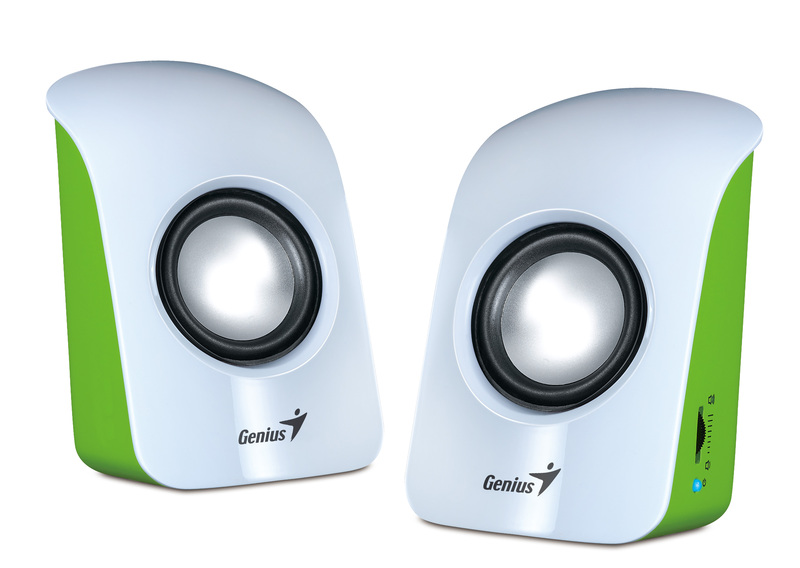 Genius SP-U115 Stereo USB Powered 2.0 Speakers with 1.5W Output and 3.5mm Audio Plug, White